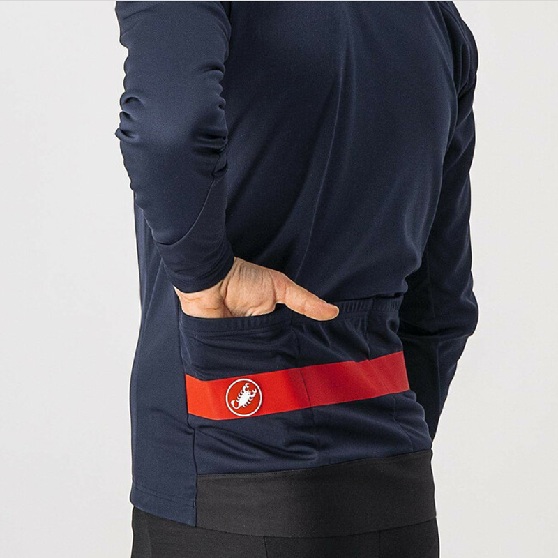 Castelli Raddoppia 3 Road Jacket Savile Blue/Red Reflex-2